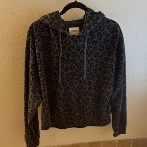 Abercrombie & Fitch Black Leopard Print Hoodie